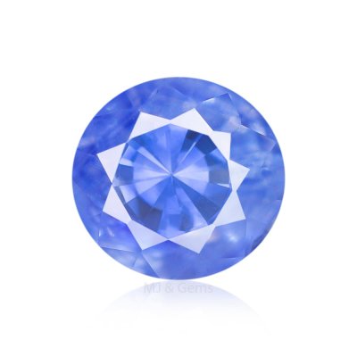 Natural Kashmir Blue Sapphire Round 0.88 ct / size 4.6x4.5 MM 